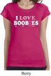 Ladies Breast Cancer Shirt I Love Boobies Longer Length Tee T-Shirt