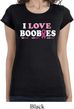 Ladies Breast Cancer Shirt I Love Boobies Longer Length Tee T-Shirt