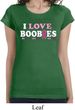 Ladies Breast Cancer Shirt I Love Boobies Longer Length Tee T-Shirt