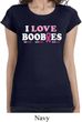Ladies Breast Cancer Shirt I Love Boobies Longer Length Tee T-Shirt