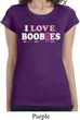 Ladies Breast Cancer Shirt I Love Boobies Longer Length Tee T-Shirt