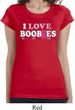 Ladies Breast Cancer Shirt I Love Boobies Longer Length Tee T-Shirt