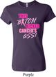 Ladies Breast Cancer Shirt Kicked Cancers Ass Crewneck Tee T-Shirt