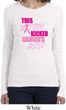 Ladies Breast Cancer Shirt Kicked Cancers Ass Long Sleeve Tee T-Shirt