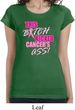 Ladies Breast Cancer Shirt Kicked Cancers Ass Longer Length Tee