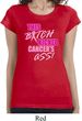 Ladies Breast Cancer Shirt Kicked Cancers Ass Longer Length Tee