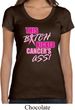 Ladies Breast Cancer Shirt Kicked Cancers Ass Scoop Neck Tee T-Shirt