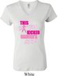 Ladies Breast Cancer Shirt Kicked Cancers Ass V-neck Tee T-Shirt