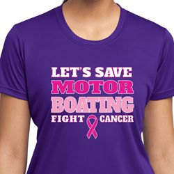 Ladies Breast Cancer Shirt Motor Boating Moisture Wicking Tee T-Shirt