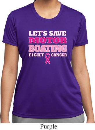 Ladies Breast Cancer Shirt Motor Boating Moisture Wicking Tee T-Shirt