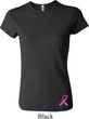 Ladies Breast Cancer Shirt Pink Ribbon Bottom Print Crewneck T-Shirt