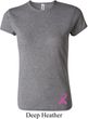 Ladies Breast Cancer Shirt Pink Ribbon Bottom Print Crewneck T-Shirt