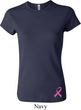 Ladies Breast Cancer Shirt Pink Ribbon Bottom Print Crewneck T-Shirt