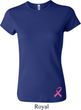 Ladies Breast Cancer Shirt Pink Ribbon Bottom Print Crewneck T-Shirt