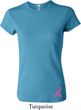 Ladies Breast Cancer Shirt Pink Ribbon Bottom Print Crewneck T-Shirt
