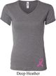 Ladies Breast Cancer Shirt Pink Ribbon Bottom Print V-neck Tee T-Shirt