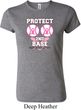 Ladies Breast Cancer Shirt Protect 2nd Base Crewneck Tee T-Shirt