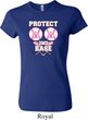 Ladies Breast Cancer Shirt Protect 2nd Base Crewneck Tee T-Shirt