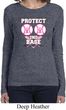 Ladies Breast Cancer Shirt Protect 2nd Base Long Sleeve Tee T-Shirt