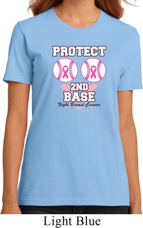 Ladies Breast Cancer Shirt Protect 2nd Base Organic Tee T-Shirt