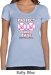Ladies Breast Cancer Shirt Protect 2nd Base Scoop Neck Tee T-Shirt