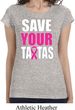 Ladies Breast Cancer Shirt Save Your Tatas Longer Length Tee T-Shirt
