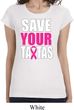 Ladies Breast Cancer Shirt Save Your Tatas Longer Length Tee T-Shirt