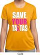 Ladies Breast Cancer Shirt Save Your Tatas Moisture Wicking Tee