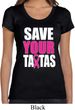 Ladies Breast Cancer Shirt Save Your Tatas Scoop Neck Tee T-Shirt