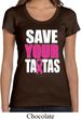 Ladies Breast Cancer Shirt Save Your Tatas Scoop Neck Tee T-Shirt