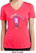 Ladies Breast Cancer Shirt Think Pink Moisture Wicking V-neck Tee
