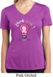 Ladies Breast Cancer Shirt Think Pink Moisture Wicking V-neck Tee