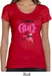 Ladies Breast Cancer Shirt Yes, They're Fake Scoop Neck Tee T-Shirt