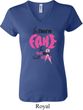 Ladies Breast Cancer Shirt Yes, They're Fake V-neck Tee T-Shirt