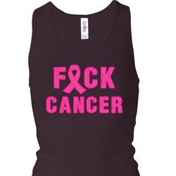 Ladies Breast Cancer Tanktop F*CK Cancer Longer Length Racerback Tank