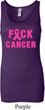 Ladies Breast Cancer Tanktop F*CK Cancer Longer Length Tank Top