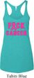 Ladies Breast Cancer Tanktop F*CK Cancer Tri Blend Racerback Tank Top