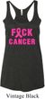 Ladies Breast Cancer Tanktop F*CK Cancer Tri Blend Racerback Tank Top