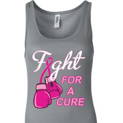 Ladies Breast Cancer Tanktop Fight For a Cure Longer Length Tank Top