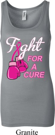 Ladies Breast Cancer Tanktop Fight For a Cure Longer Length Tank Top