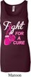 Ladies Breast Cancer Tanktop Fight For a Cure Longer Length Tank Top