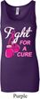 Ladies Breast Cancer Tanktop Fight For a Cure Longer Length Tank Top