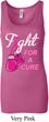 Ladies Breast Cancer Tanktop Fight For a Cure Longer Length Tank Top