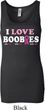 Ladies Breast Cancer Tanktop I Love Boobies Longer Length Tank Top