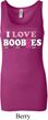 Ladies Breast Cancer Tanktop I Love Boobies Longer Length Tank Top