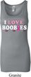 Ladies Breast Cancer Tanktop I Love Boobies Longer Length Tank Top