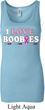 Ladies Breast Cancer Tanktop I Love Boobies Longer Length Tank Top