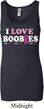 Ladies Breast Cancer Tanktop I Love Boobies Longer Length Tank Top