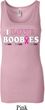 Ladies Breast Cancer Tanktop I Love Boobies Longer Length Tank Top
