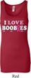 Ladies Breast Cancer Tanktop I Love Boobies Longer Length Tank Top